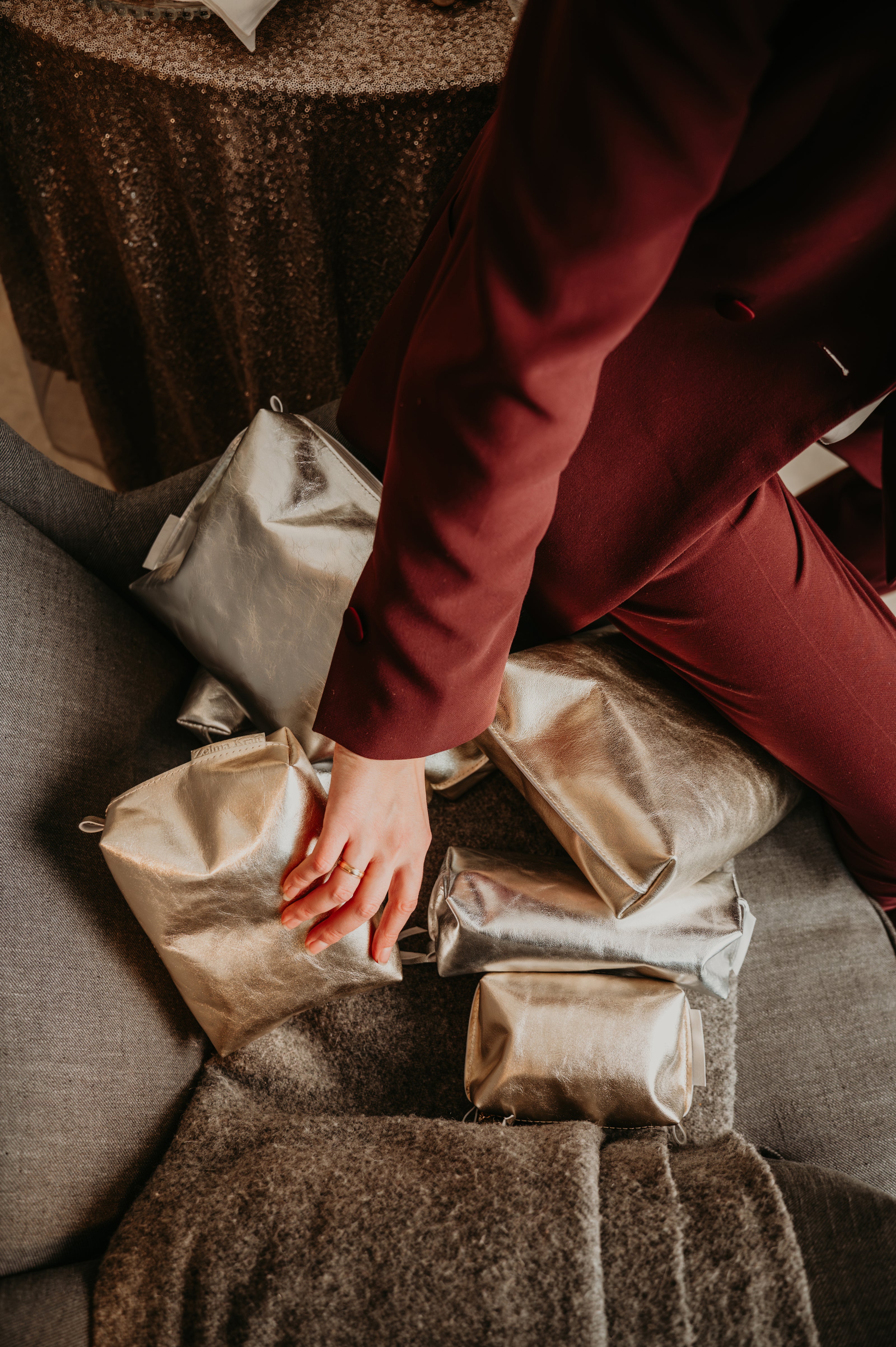 Zelma Kraft Leather Pouch